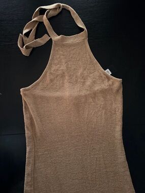 Fashion Nova Tan Halter Knit Cami
